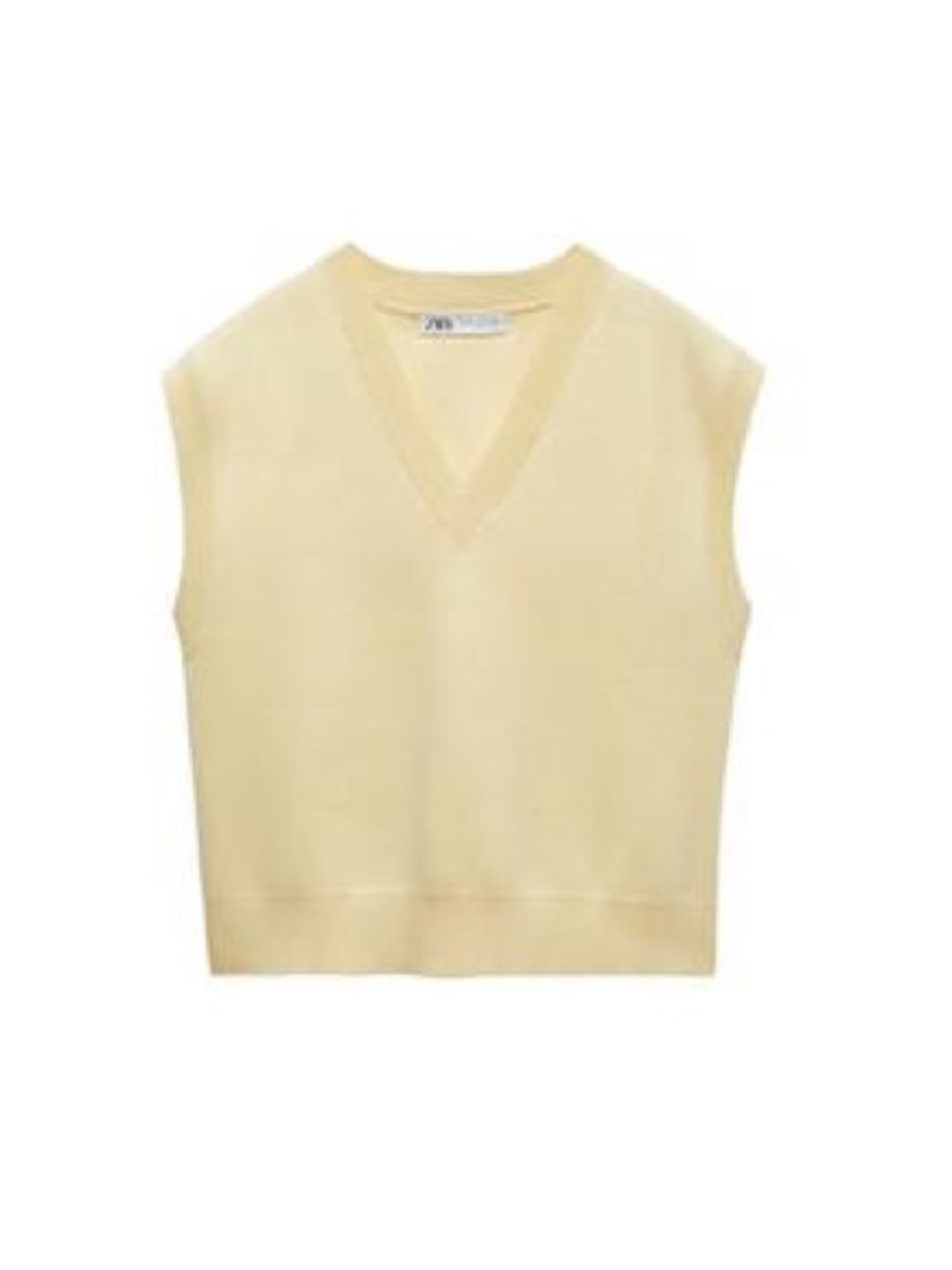 Zara Light Yellow V-Neck Sweater Vest